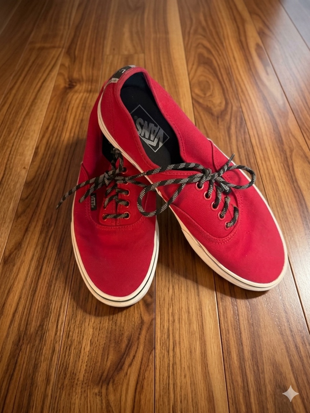 Vans Men’s Authentic Canvas Sneakers - Red Mens Size 8.5 Women’s Size 10